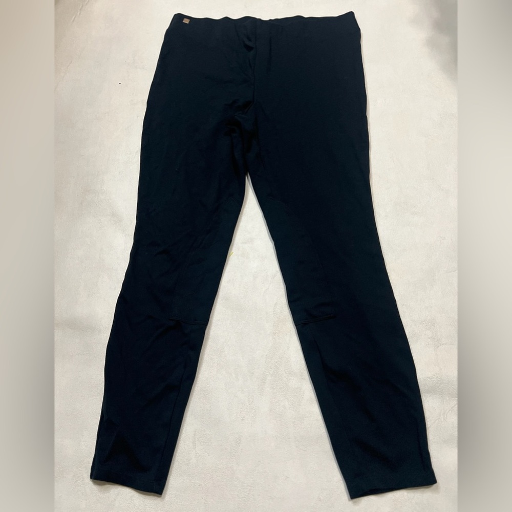 Lauren Ralph Lauren sz L women black skinny cropped pull on ponte pants 0620